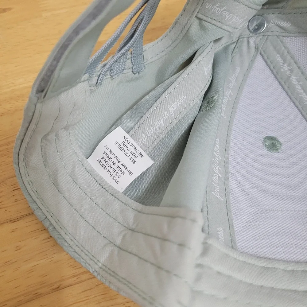Blogilates Pastel Green Criss Cross Back Ponytail Hat‎ Moon Leaf Logo Women
